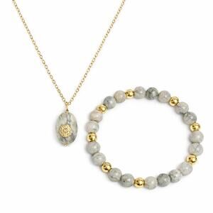 Pomina Picasso Jasper Stones Bracelet & Pendant Necklace Set